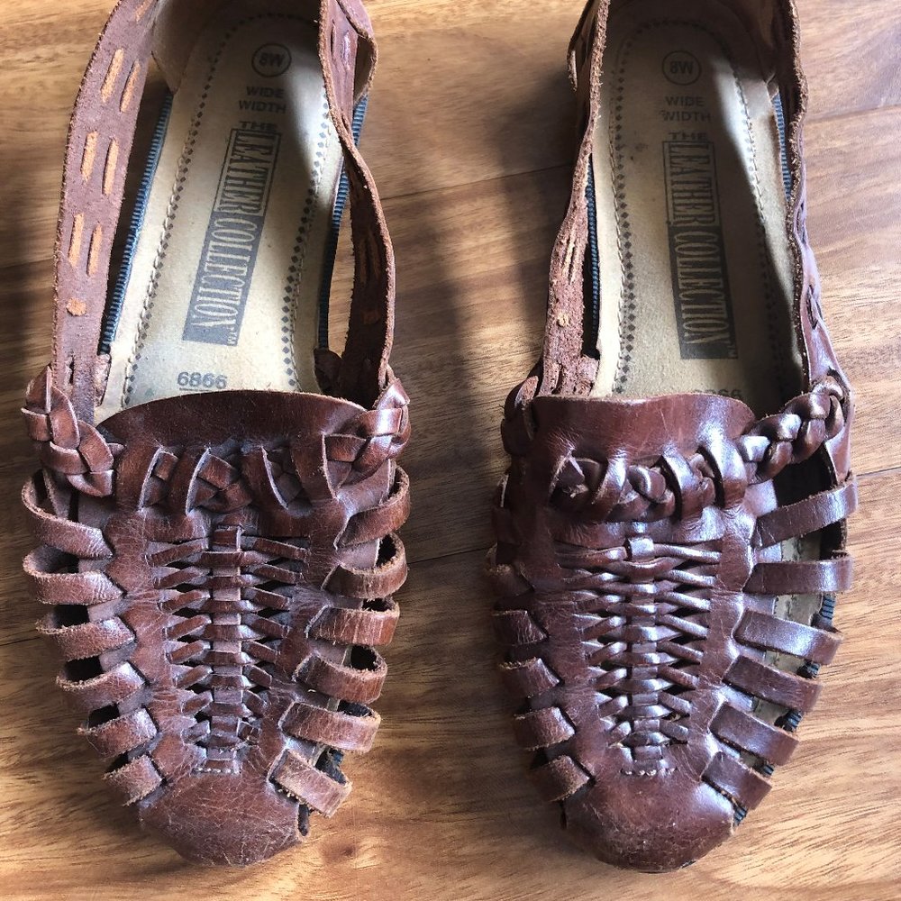 Vintage leather huarache sandals